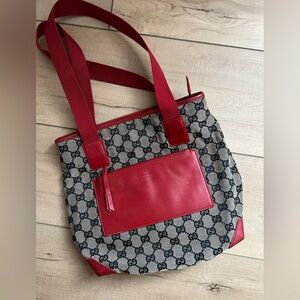 Gucci Red and Gray Women's Tote Bag